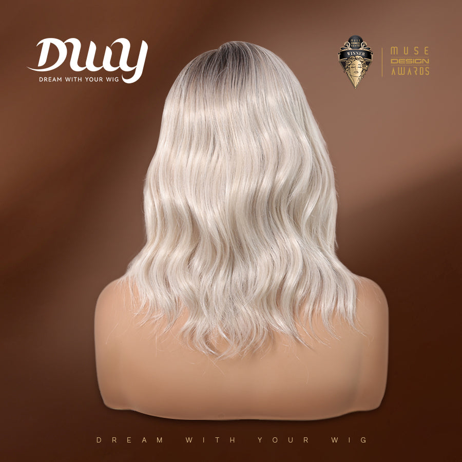 [CLEARANCE SALE] Kori-DWY 4*1 Left Side Part Pearl Blonde Wavy Glueless Synthetic Wig