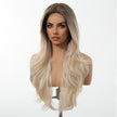 DWY Ombre Blonde Long Wavy  Frontal Lace Layered  Synthetic Wig