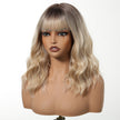 DWY Chestnut Brown Wavy Bangs Synthetic Wig
