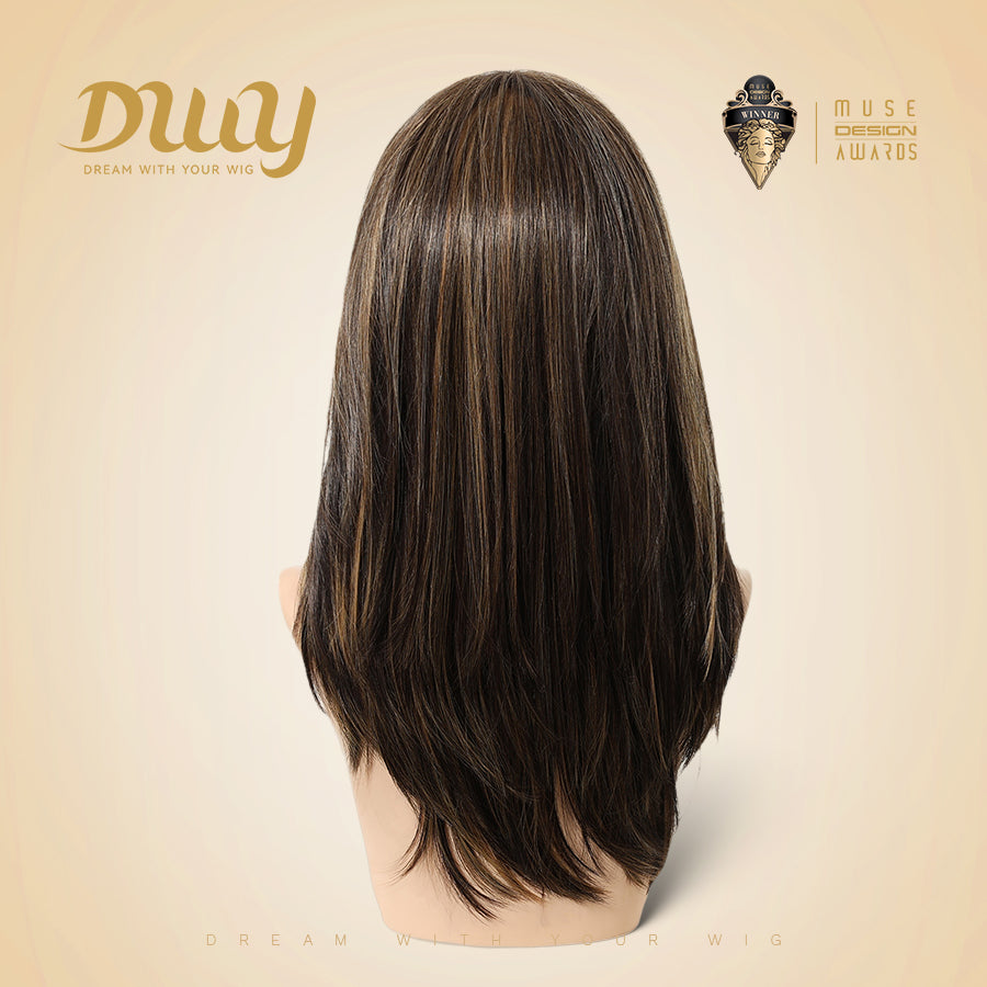 Pre Order! Ruby-DWY Mono Lace Front Free Part Mid-Length Silky Straight 20 Inches Hazelnut Glueless Synthetic Wig