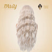 Grace-DWY Lace Front 13x6 Free Part Platinum Blonde Natural Wavy Tresses Synthetic Wig