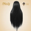 DWY 30-Inch Lace Front Wig - Silk Straight Natural Synthetic Wig with Middle Parting T-Part Design