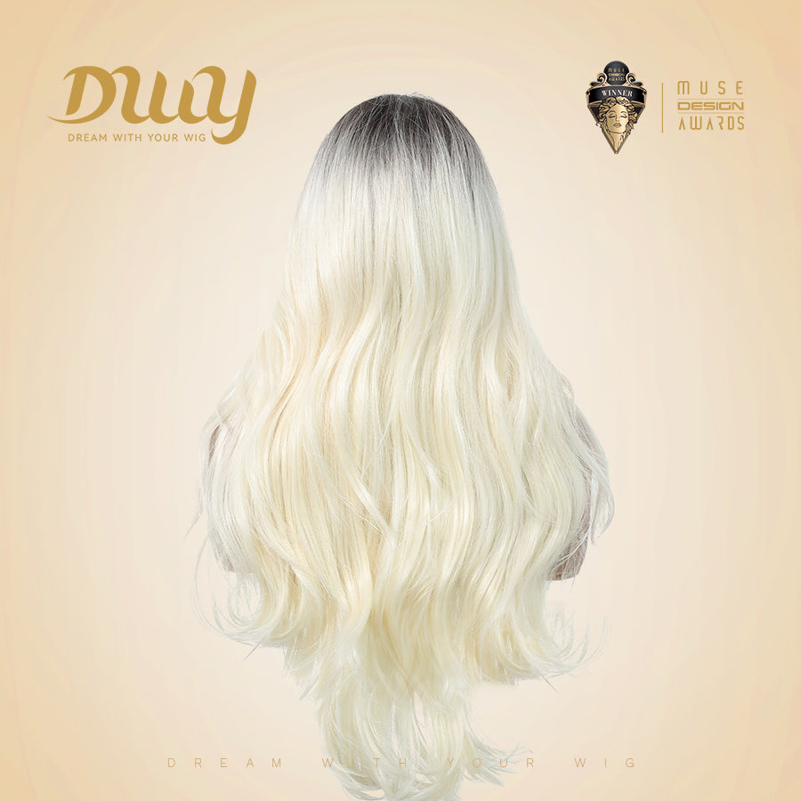 Scarlett H -DWY Lace Front Middle Part Long Body Wavy Blonde Ombre Glueless Synthetic Wig
