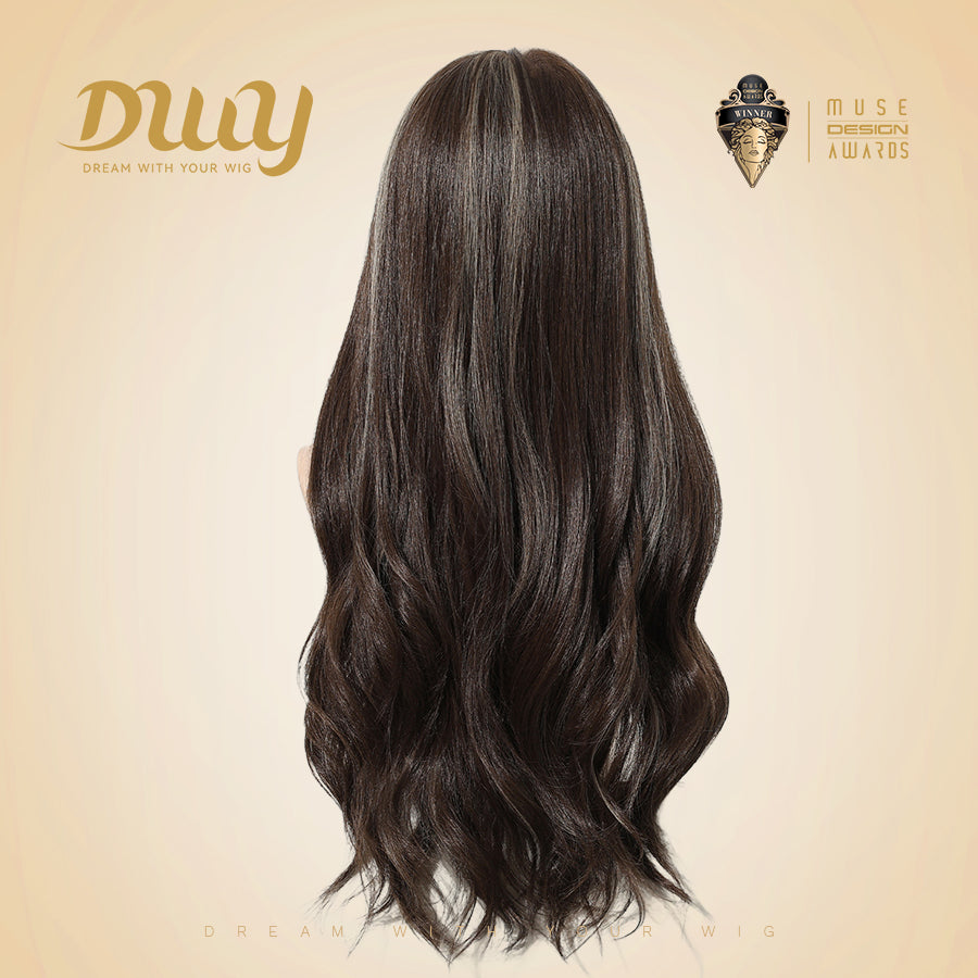 DWY Free Part Long Length Wavy Brown Hair Wig