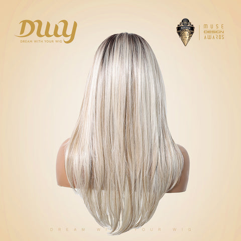 DWY Devi-DWY 13x6 Lace Front Free Part Mid-Length Straight Blonde Glueless Synthetic Wig