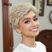 Audrey-DWY Mono Lace Front Free Part Blonde Pixie Synthetic Wig