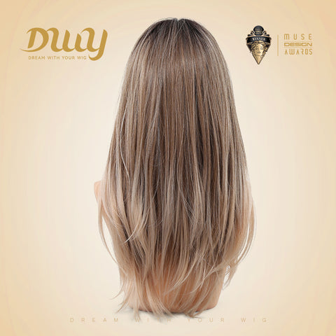 Cori-NEW! DWY 13×4 Lace Front Free Part Long-Length Straight Pink Brown Glueless Synthetic Wig