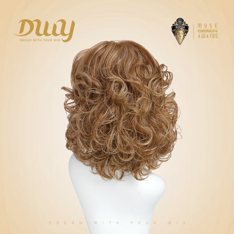 DWY Julian-DWY Mono Lace Front Free Part Short Curly Light Brown with Highlights Glueless Synthetic Wig