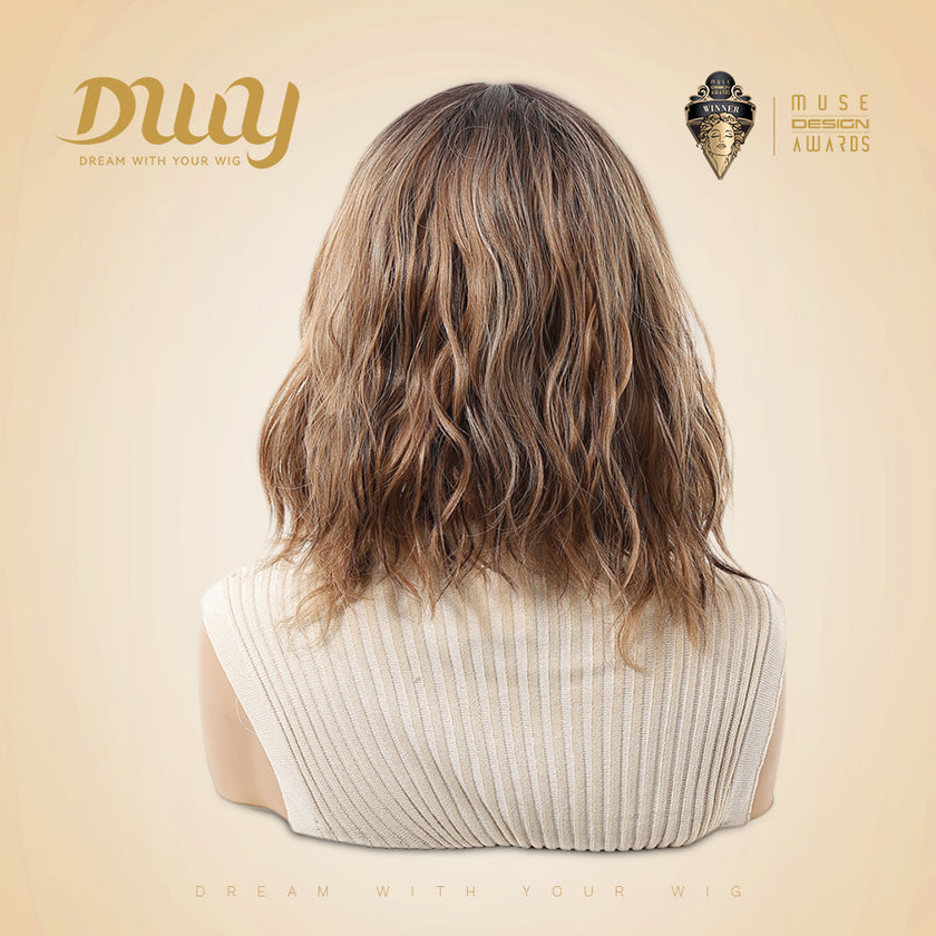 Rae-DWY T-Part Lace Front Shoulder Length Ombre Brown Bob Glueless Synthetic Wig