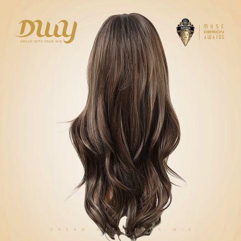 DWY Samara- Wavy MiraScalp Tea Brown with Highlights Glueless Synthetic Wig