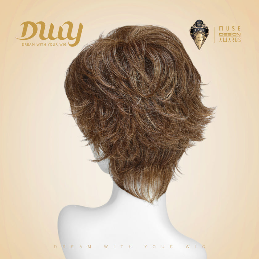 (Us Only)Aria-DWY Mono Lace Front Free Part Brown Short Pixie Synthetic Wig