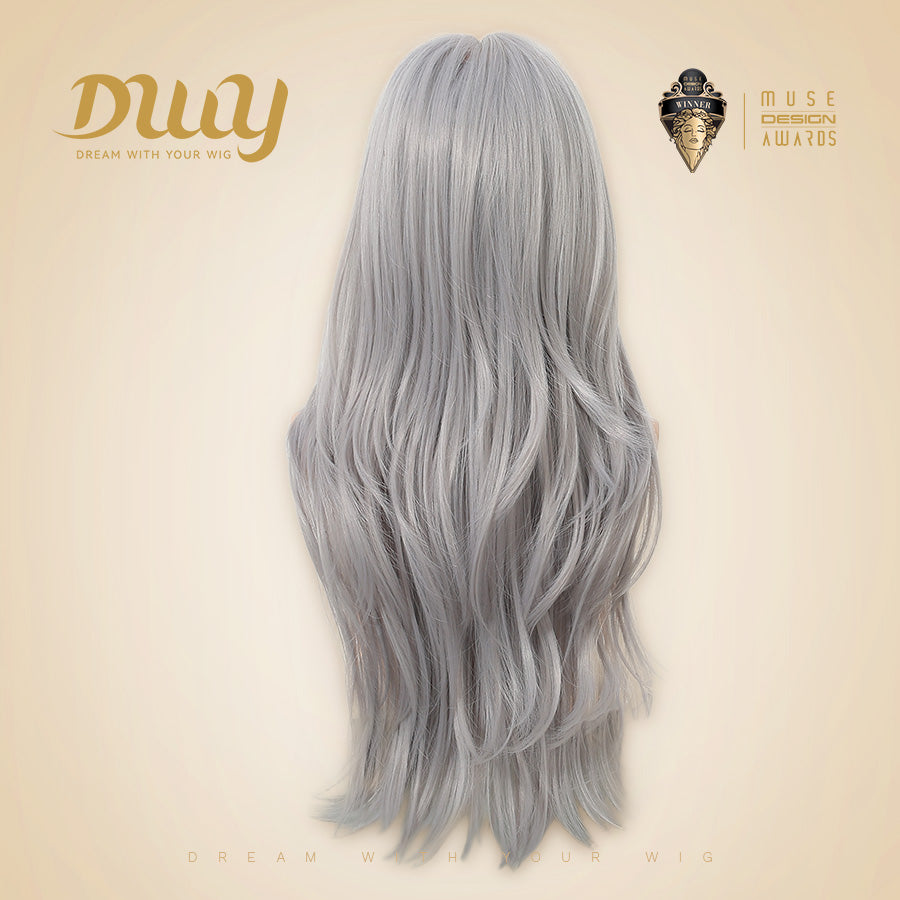 Caroline-DWY 26-Inch MiraScalp Long-Length Body Wave Silver Grey Wig