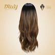 Okley-DWY Mono Lace Front Free Part Long Curly Ombre Brown Synthetic Wig