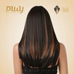 Nicky-DWY Chocolate Brown 16 Inches Stright Hair Light Brown Glueless Synthetic Wig