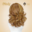 Georgia-DWY Mono Lace Front Free Part Short Curly Light Brown With Blonde Highlights Synthetic Wig