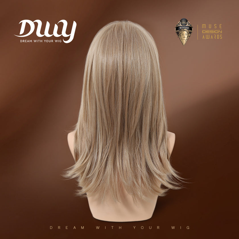 Isolde (lace) C- DWY NEW DWY 13×4 Lace Front Free Part Mid-Length Straight Blonde Glueless Synthetic Wig