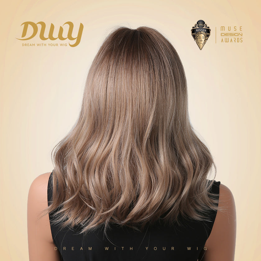 DWY Dorian Shoulder-Length Natural Curls Gold Blonde Synthetic Wig