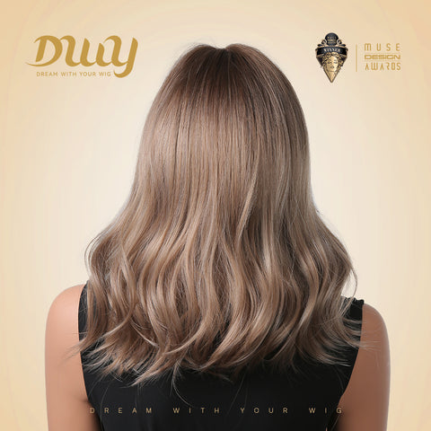 【Early Black Friday】DWY Dorian Shoulder-Length Natural Curls Gold Blonde Synthetic Wig