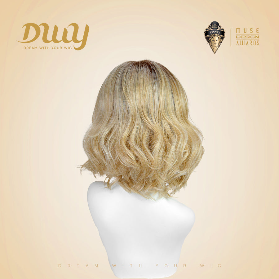 Eliana-DWY Mono Lace Front Free Part Short Rooted Blonde Synthetic Wig