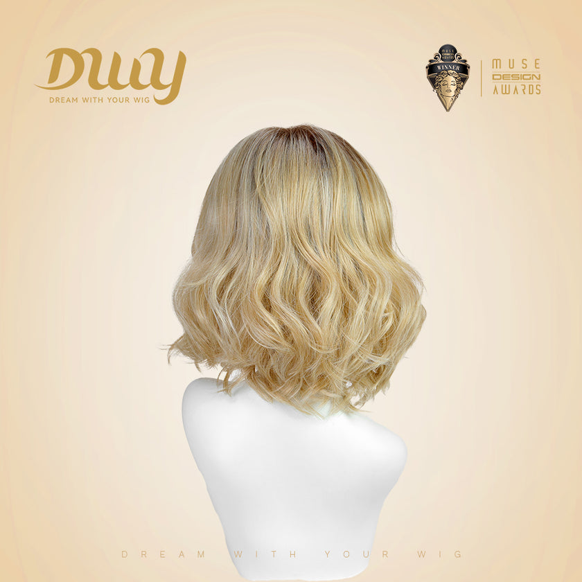 Eliana-DWY Mono Lace Front Free Part Short Rooted Blonde Synthetic Wig