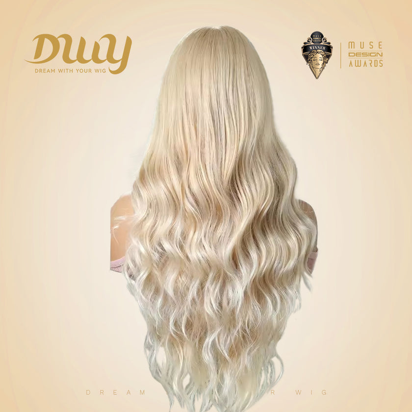 Bobba-DWY Free Part 13×6 Black Curly Tresses Synthetic Wig