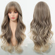 Ines -DWY New Color Machine Made Free Part Long Wavy Blonde Realistic Scalp Glueless Synthetic Wig for Women 26 Inches Body Wave Wigs