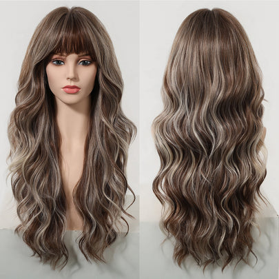 Restocked! Loni Plus C-DWY New Technology! Bionic Silk Top 24-Inch Long Wave Light Brown Glueless Synthetic Wig