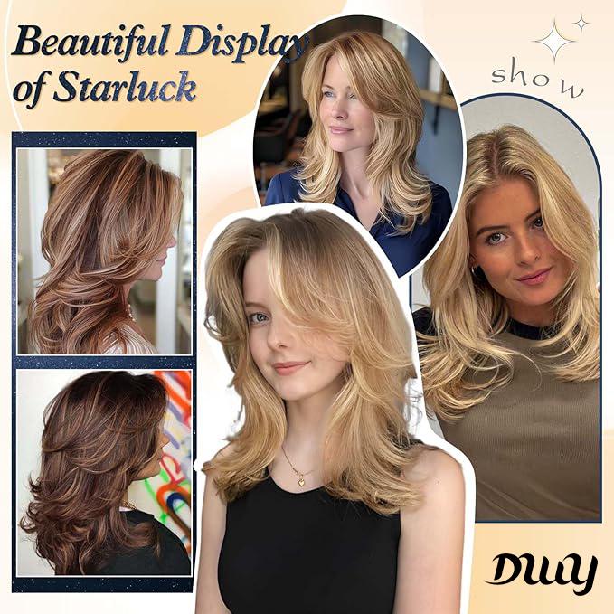 Myra-DWY 13×3  Lace Front Free Part Mid-Length Brown wtih Highlights Glueless Synthetic Wig