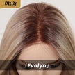 Evelyn -DWY Mono Lace Front Free Part Long-Length Wavy Pink Blonde Rooted Glueless Synthetic Wig for Women 20 Inches