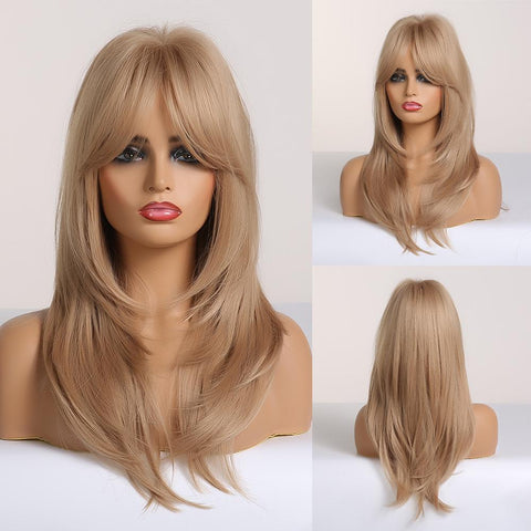 Autumn-DWY Natural Wavy Layer Cut Glueless Synthetic Wig