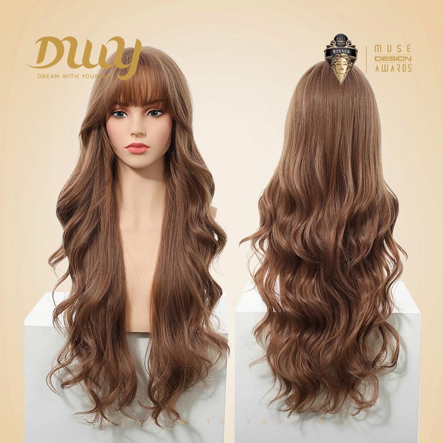 【New in】Stella-DWY 30-Inch Long Wavy Realistic Scalp Glueless Synthetic Wig
