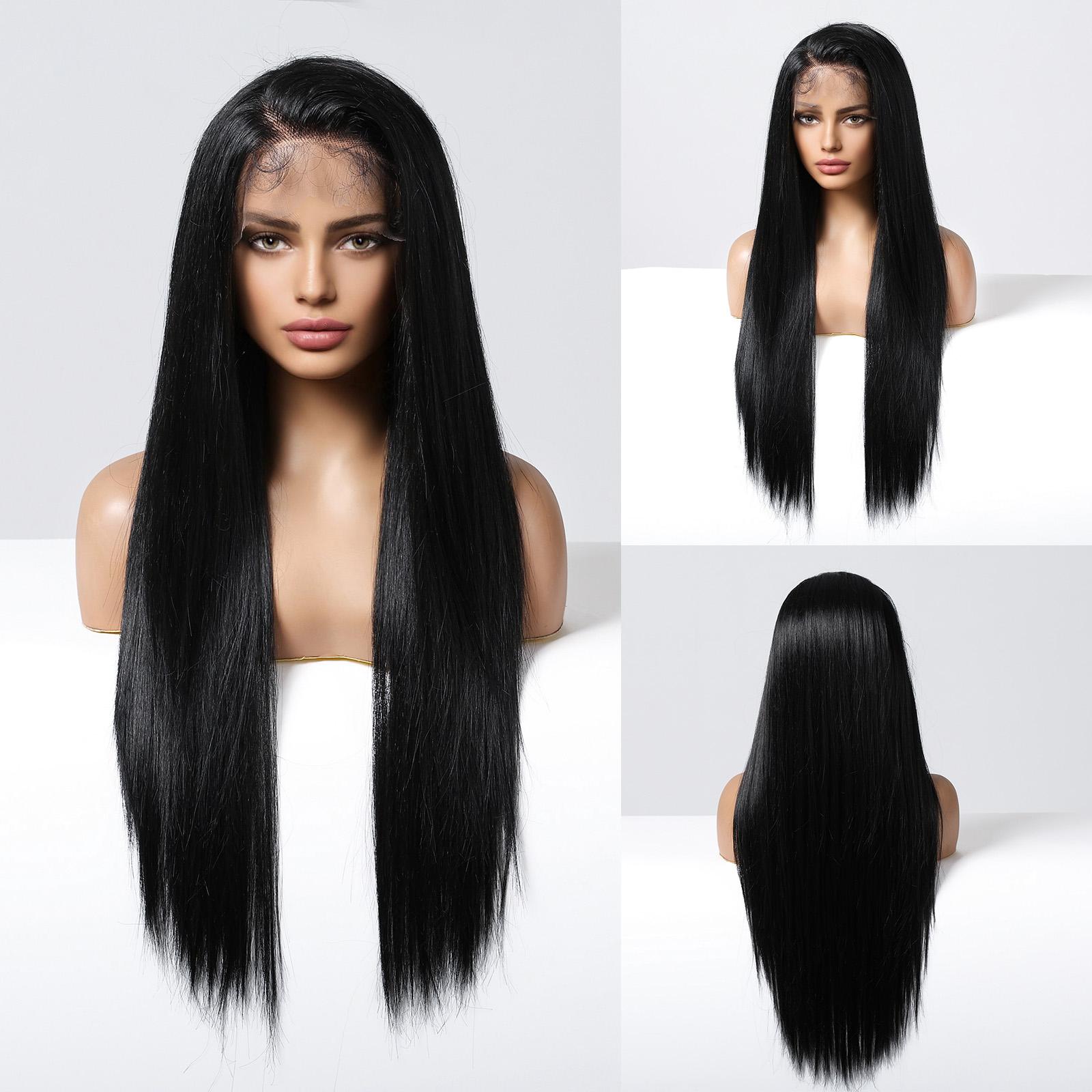 [CLEARANCE SALE] Jess C- DWY 13×6 Lace Front Free Part Long-Length Straight Layer-cut Blonde Highlighted Glueless Synthetic Wig for Women 30 Inches