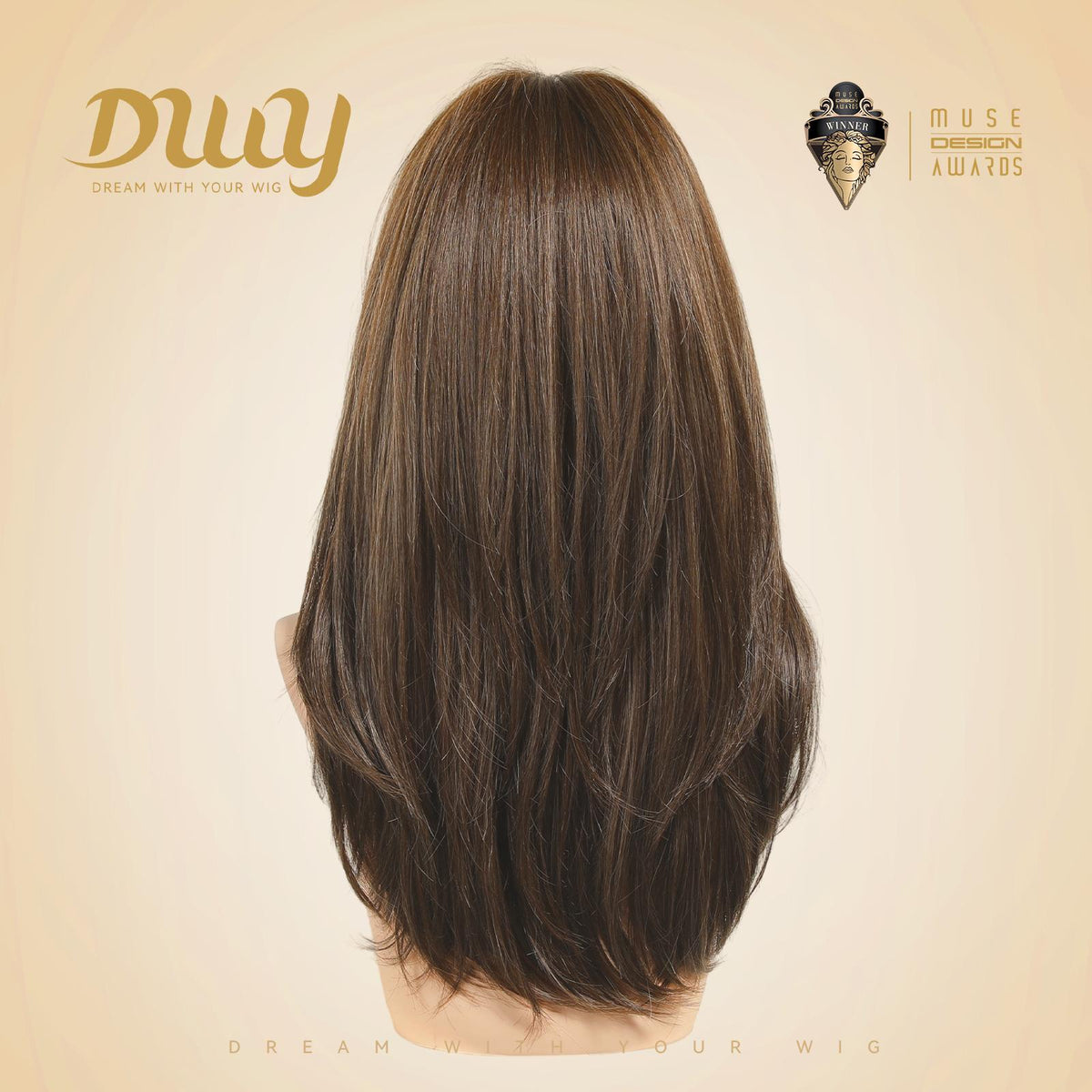Kona NEW CRAFT! [GEN4 cashmere Bionic Silky Top] 20 Inch Long Dark Espresso Brown Glueless Synthetic Wig with Bangs for Women High Quality soft texture Easy Wear Comfortable Fit