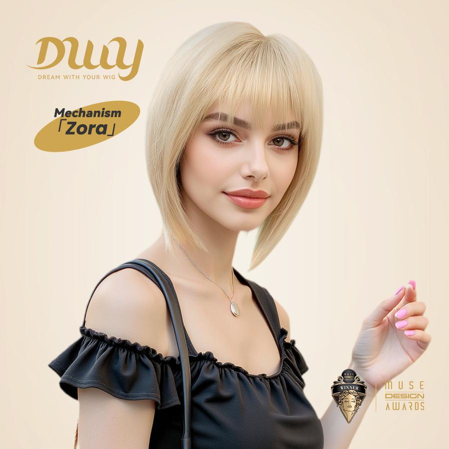 Zora-DWY MiraScalp Short Wavy Blonde Bobo Hair Glueless Synthetic Wig