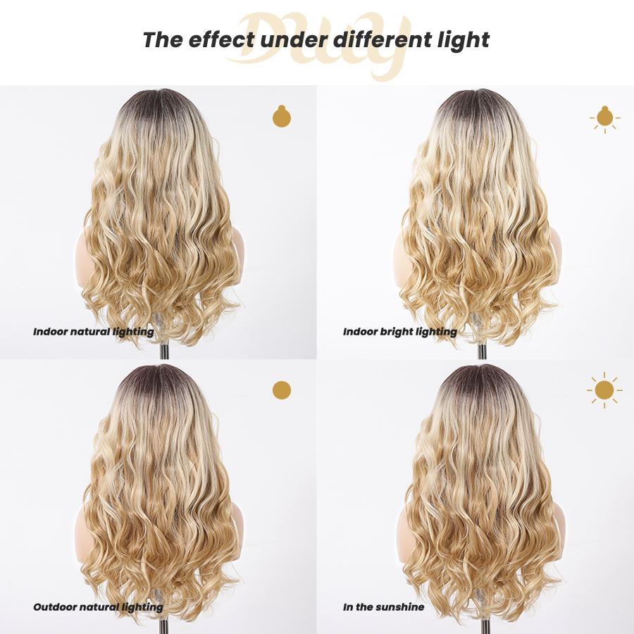 [CLEARANCE SALE] Zoe H-DWY Lace Front T Part Water Wavy Blonde Dyed Version Glueless Synthetic Wig