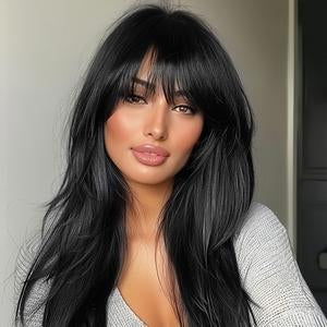 Jude-DWY Long Straight Sliky Glueless Synthetic Wig