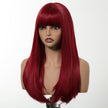 [LIMITED CLEARANCE]  DWY Machine Made Red Synthetic  Wig Realistic Cute Hair Glueless Synthetic Wig for Women 24 Inches