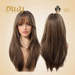 Elowen-DWY MiraScalp Middle Length  Sandy Brown Layer Cut Glueless Synthetic Wig