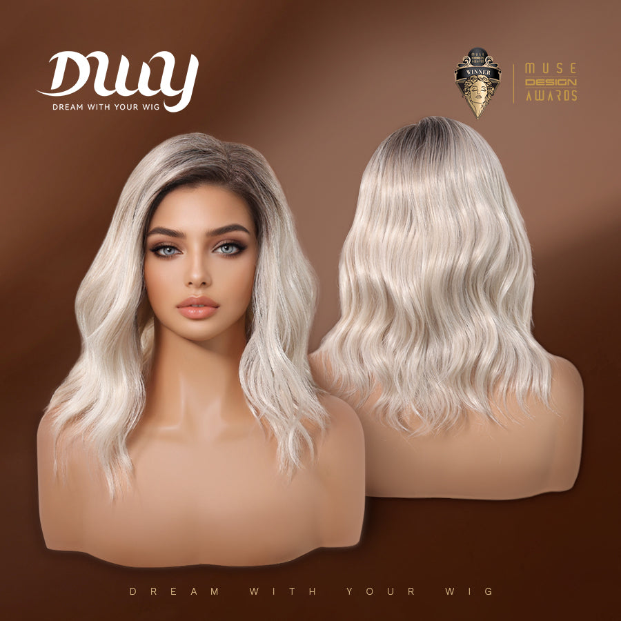 [CLEARANCE SALE] Kori-DWY 4*1 Left Side Part Pearl Blonde Wavy Glueless Synthetic Wig