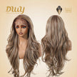 Jasmine-DWY 13×6 Lace Front Free Part Brown With Blonde Highlights Tresses Wavy Synthetic Wig 111