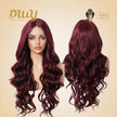 Asmaa-DWY Lace Front 13×6 Burgundy Curly Free Part Synthetic Wig