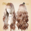 Kacey-DWY 28-Inch Long MiraScalp Wavy Ombre Blonde and Brown Wig with Bangs