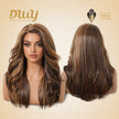 Elsie-DWY C Part Lace Front Long Ginger Brown with Golden Highlight Glueless Synthetic Wig