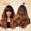 Eva - DWY Mid-Length Ginger With Dark Roots Curly Glueless Synthetic Wig 20 Inch