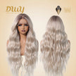 Grace-DWY Lace Front 13x6 Free Part Platinum Blonde Natural Wavy Tresses Synthetic Wig