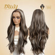 Misty-DWY Lace Front 13×6 Balayage Dark Brown Blonde Natural Wavy Free Part Synthetic Wig