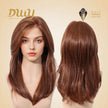 Vonny-DWY Lace Front 13×6 Free Part Mid-Length Dark Orange Synthetic Wig