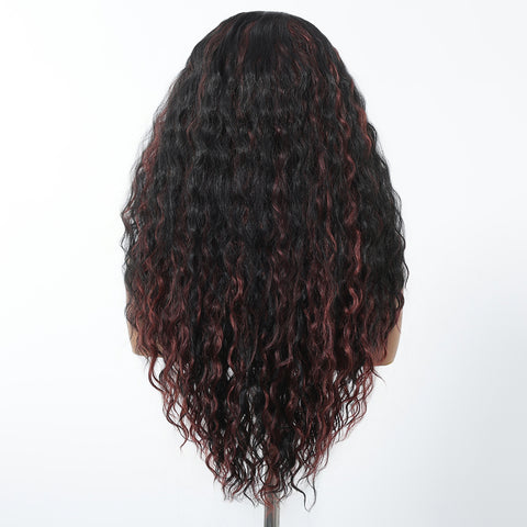 【Early Black Friday】DWY Black and Red Curly Wig for Black Women – Bold and Beautiful