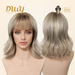 Rella C-DWY New Technology! Bionic Silk Top 12-Inch Layered Shoulder-Length Creamy Beige Blonde Glueless Synthetic Wig