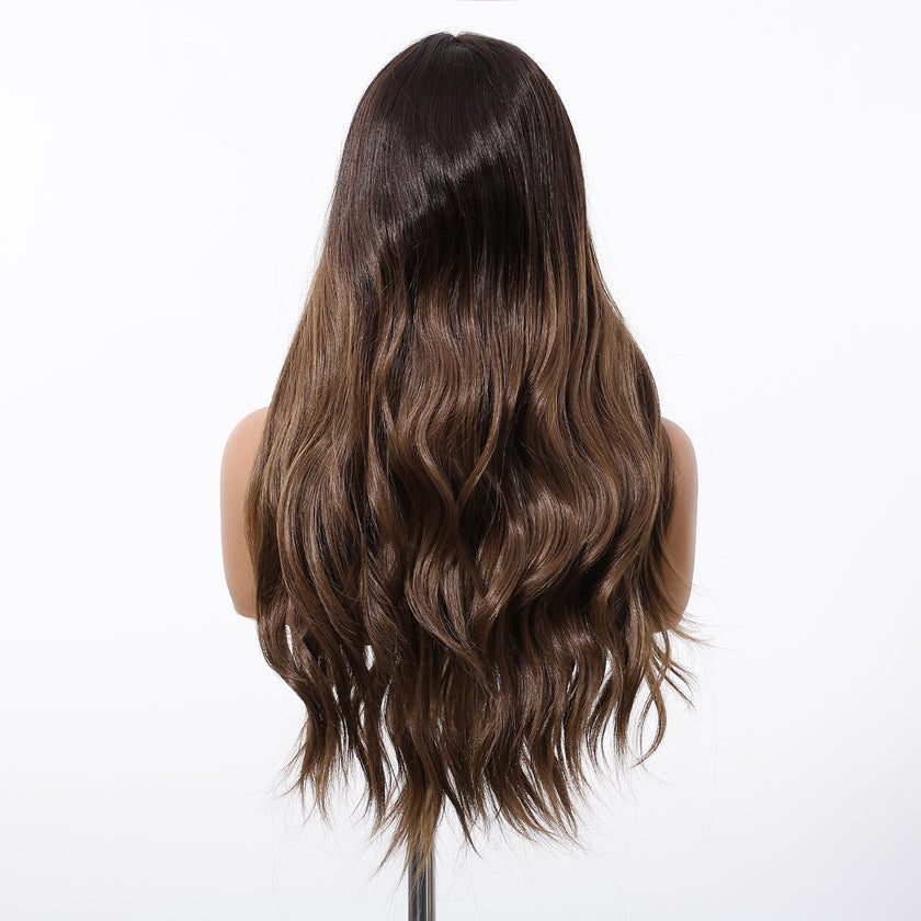 Lila-DWY  Synthetic Lace Front Brown HD Lace Body Wave Pre Plucked Glueless Wig